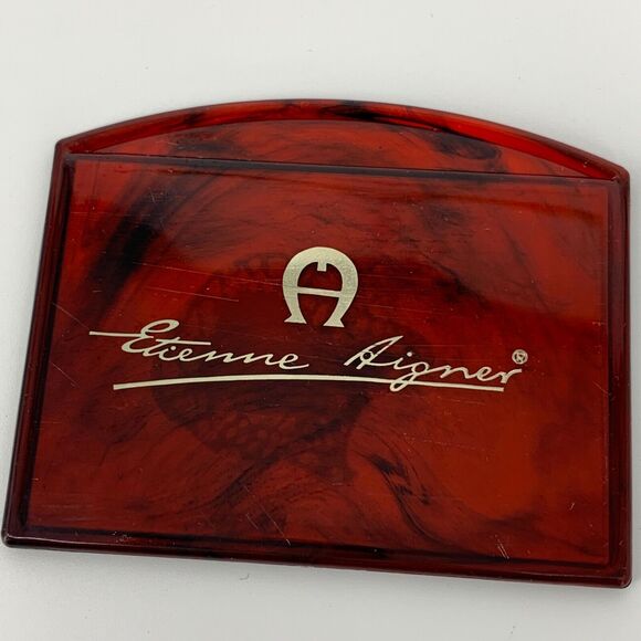 Vintage Etienne Aigner Pocket Mirror Original Plastic Tortoiseshell - Picture 4 of 6